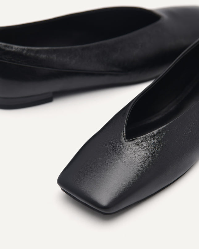 Cube Leather Ballet Flats