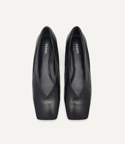 Cube Leather Ballet Flats