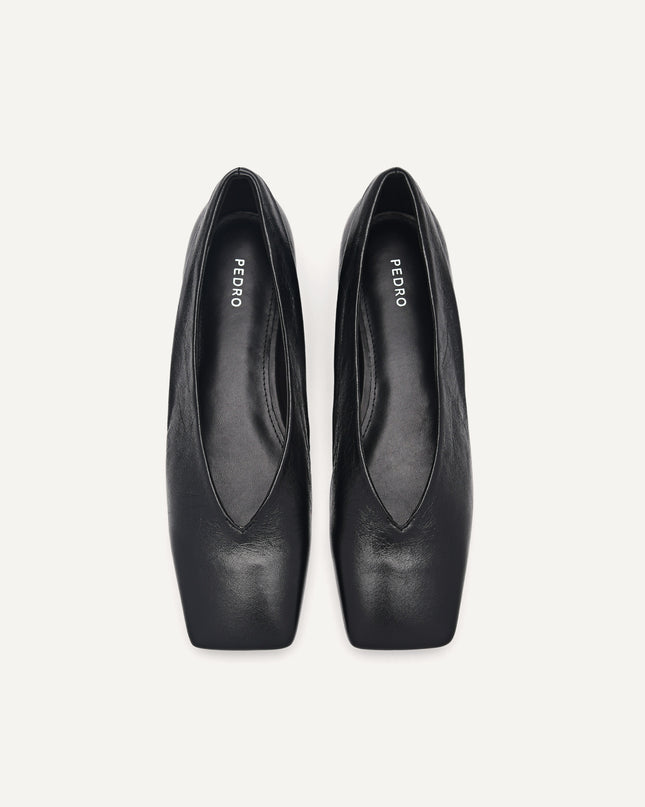 Cube Leather Ballet Flats