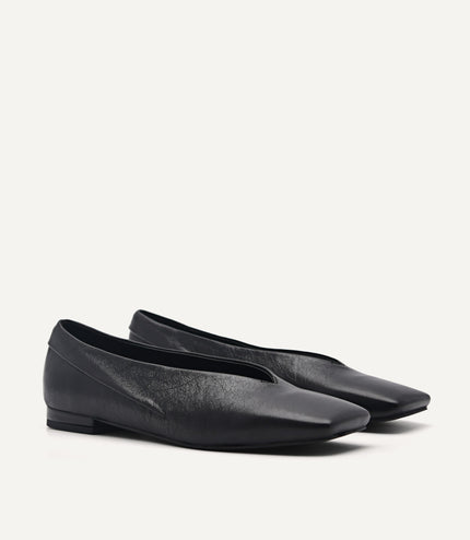 Cube Leather Ballet Flats