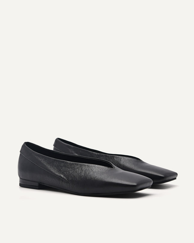 Cube Leather Ballet Flats