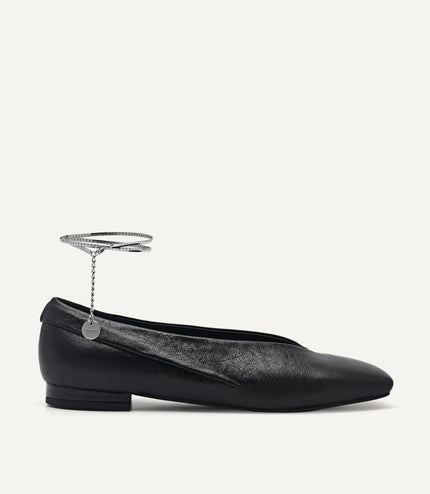 Cube Leather Ballet Flats