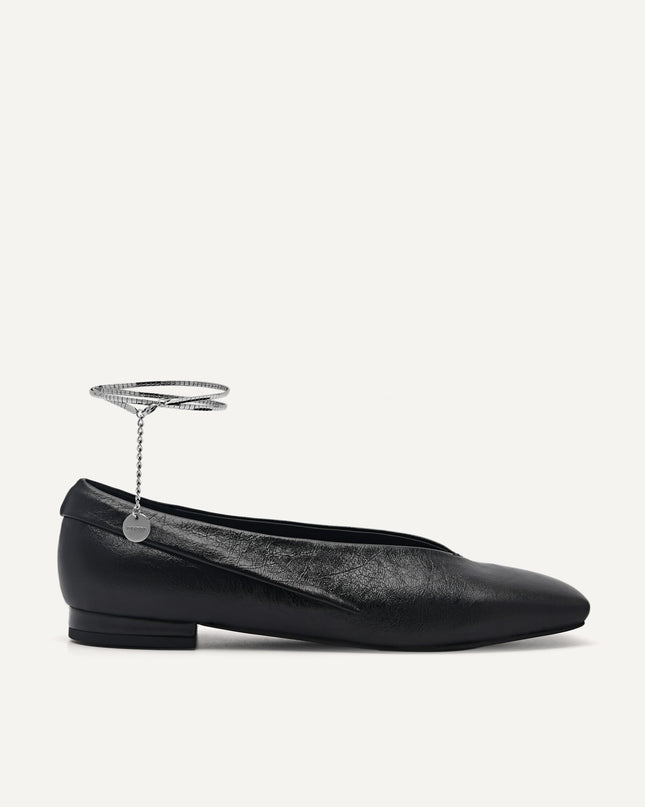 Cube Leather Ballet Flats