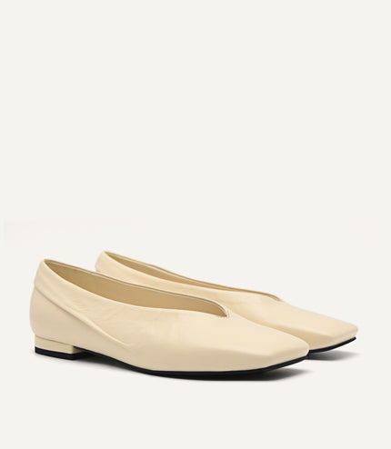 Cube Leather Ballet Flats