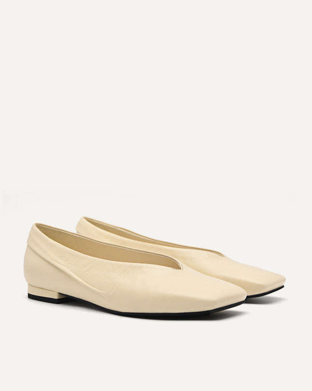 Cube Leather Ballet Flats