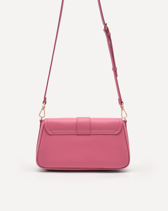 Buckle Shoulder Bag with Chain Detail
