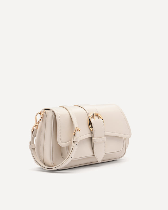 Buckle Shoulder Bag with Chain Detail