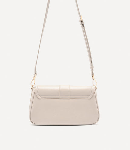 Buckle Shoulder Bag with Chain Detail