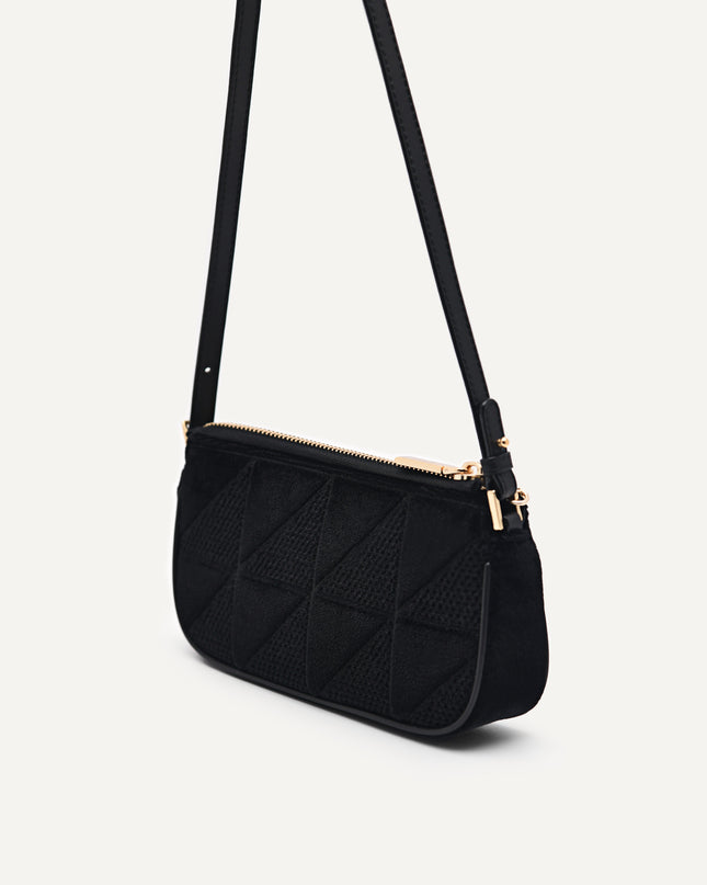 Maddy Velvet Chain Detailed Shoulder Bag - Fuchsia
