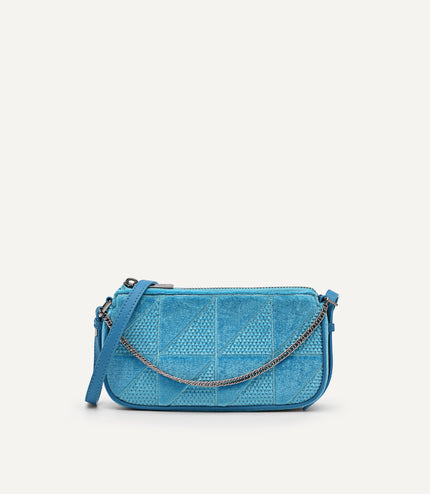 Maddy Velvet Chain Detailed Shoulder Bag - Fuchsia