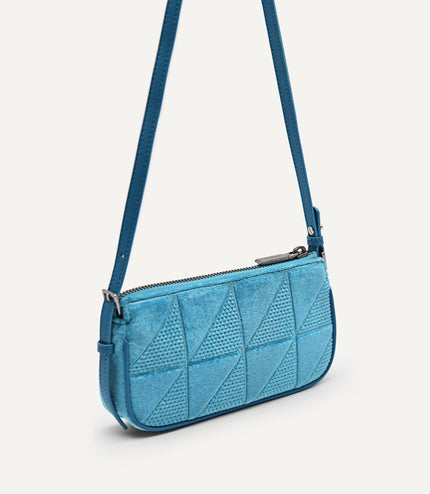 Maddy Velvet Chain Detailed Shoulder Bag - Fuchsia