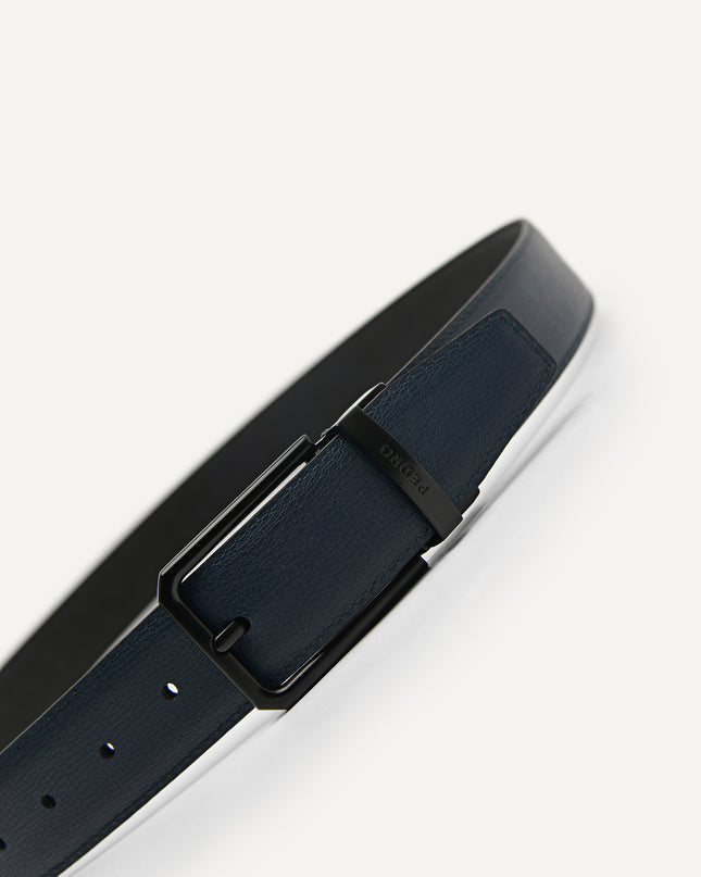 Reversible Embossed Leather Pin Belt