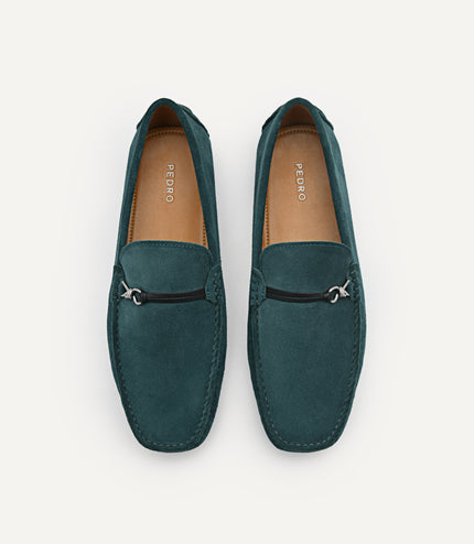 Leather Metal Bit Moccasins