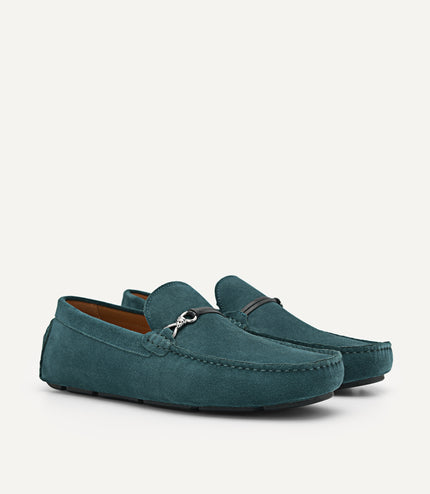 Leather Metal Bit Moccasins