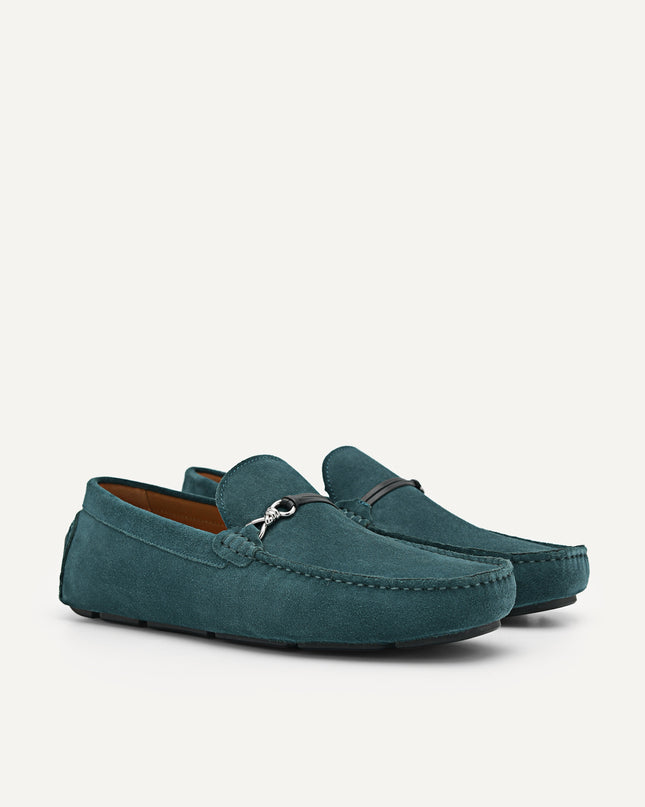 Leather Metal Bit Moccasins