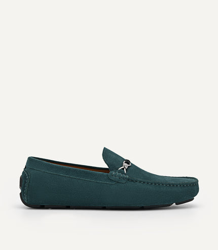 Leather Metal Bit Moccasins
