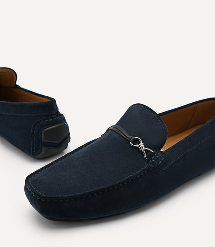 Leather Metal Bit Moccasins