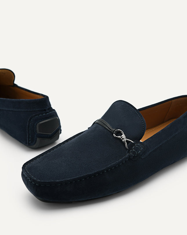 Leather Metal Bit Moccasins