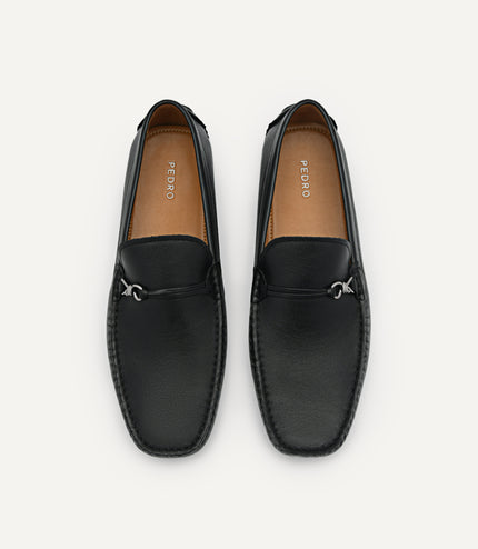 Leather Metal Bit Moccasins
