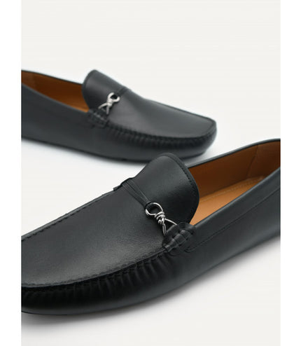 Leather Metal Bit Moccasins