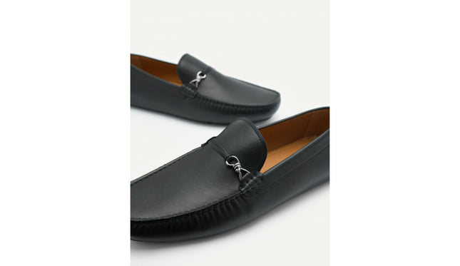 Leather Metal Bit Moccasins