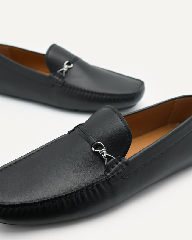 Leather Metal Bit Moccasins
