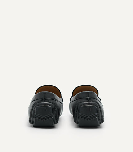 Leather Metal Bit Moccasins