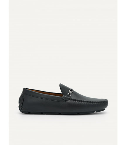Leather Metal Bit Moccasins