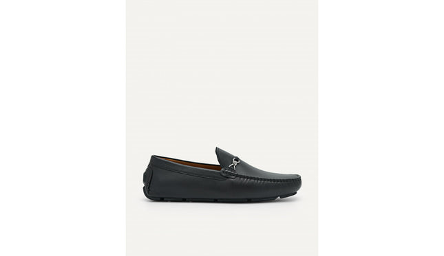 Leather Metal Bit Moccasins