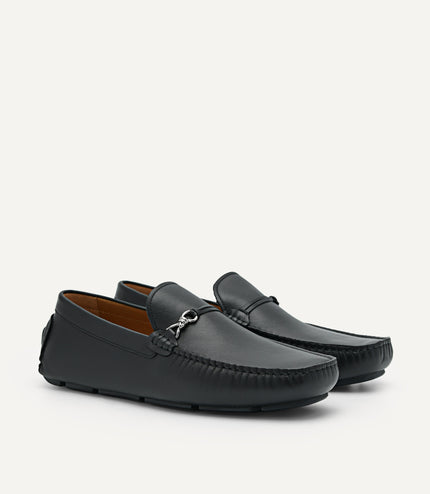 Leather Metal Bit Moccasins