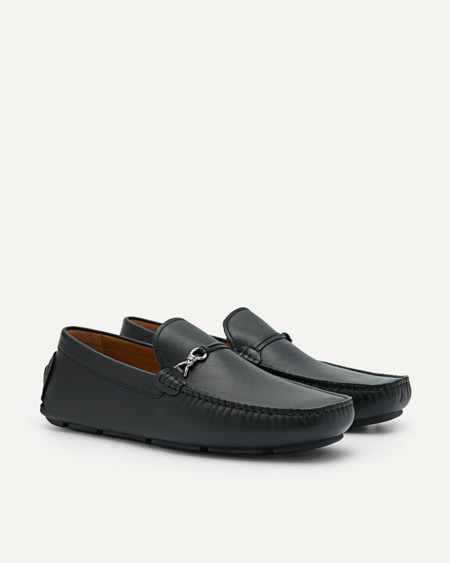 Leather Metal Bit Moccasins