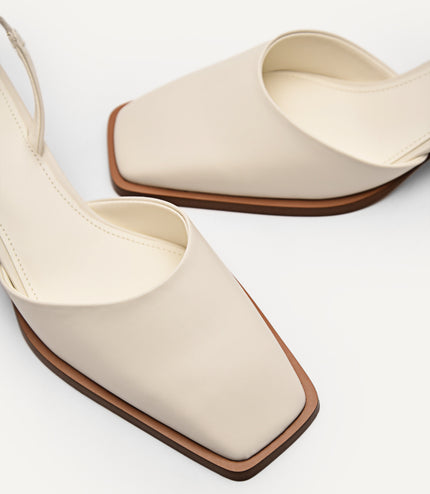 Heel Slingback Sandals - Chalk