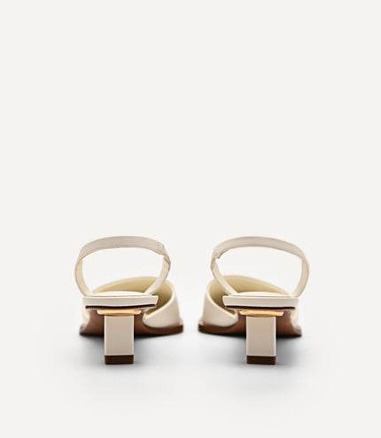 Heel Slingback Sandals - Chalk