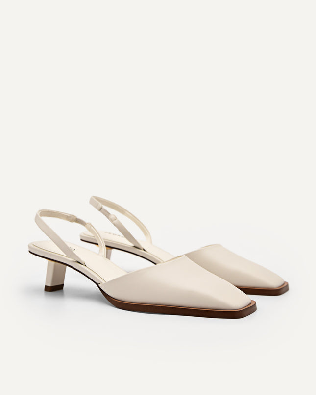 Heel Slingback Sandals - Chalk