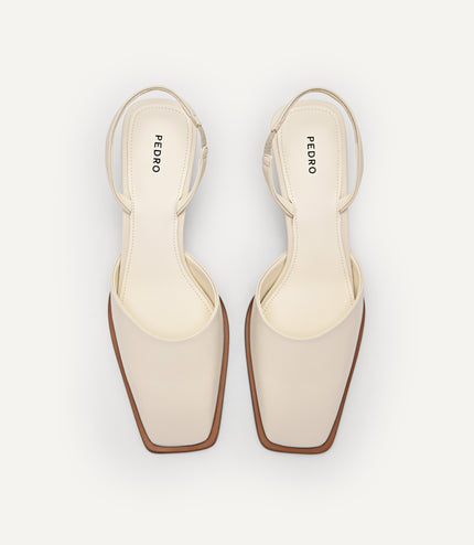 Heel Slingback Sandals - Chalk
