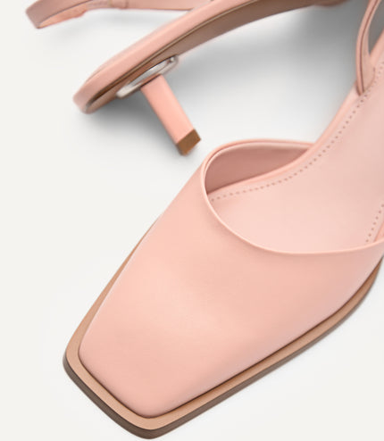 Heel Slingback Sandals - Blush