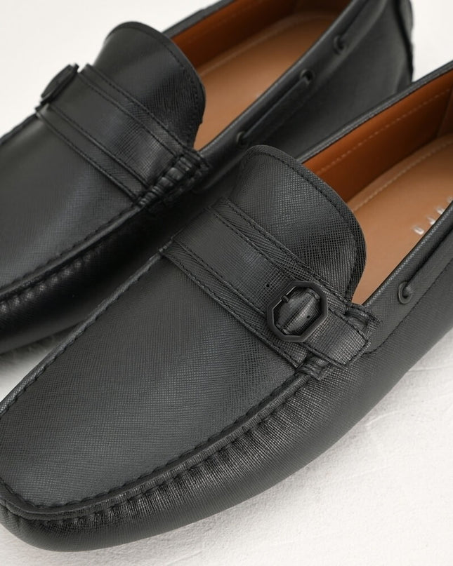 Buckled Leather Moccasins