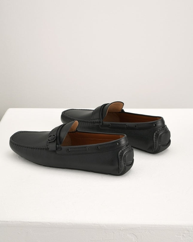 Buckled Leather Moccasins