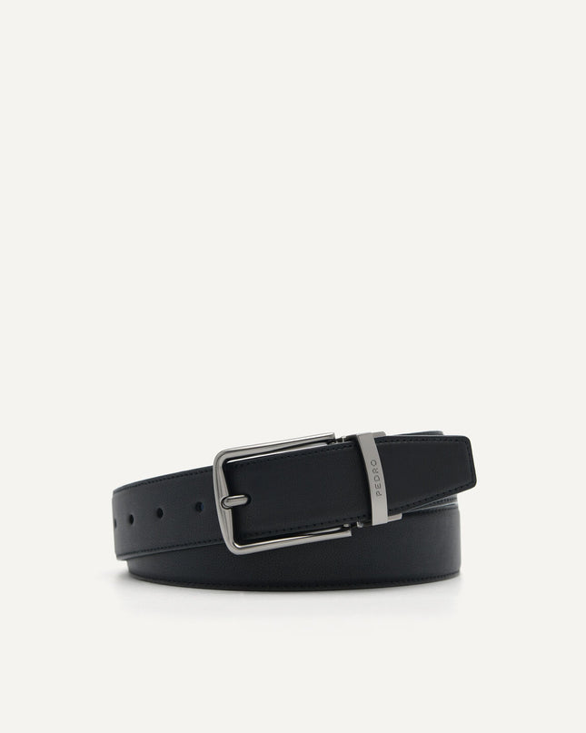 Embossed Leather Reversible Pin Belt