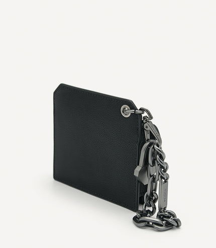 Leather Bi-Fold Card Holder with Key Chain