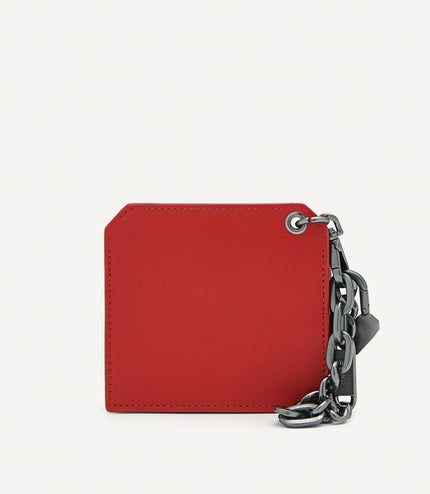 Leather Bi-Fold Card Holder with Key Chain