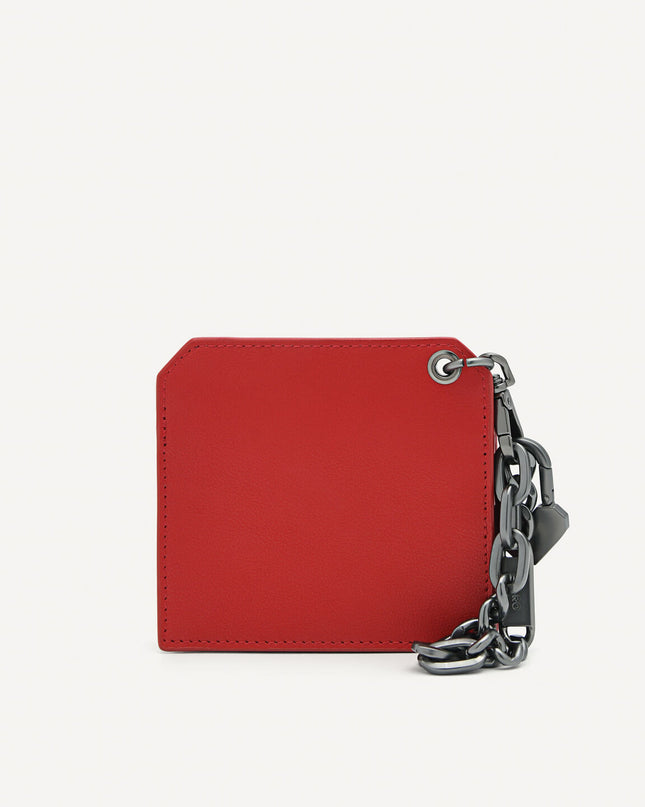 Leather Bi-Fold Card Holder with Key Chain