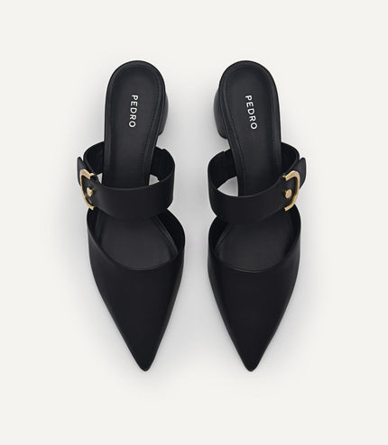 Yasmin Leather Heel Mules