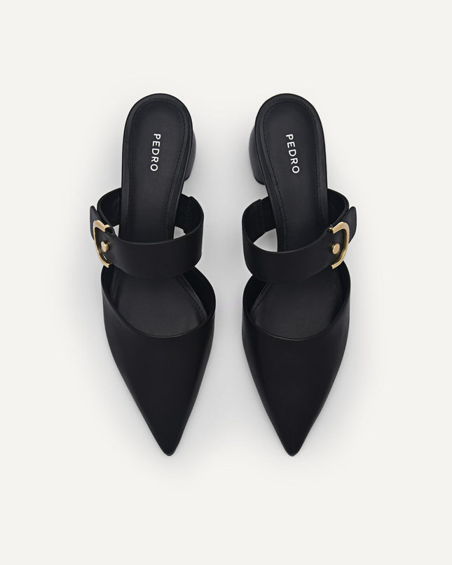 Yasmin Leather Heel Mules