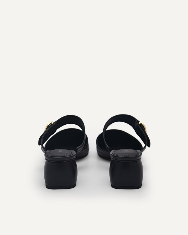 Yasmin Leather Heel Mules