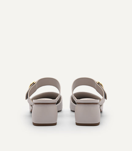 Yasmin Linen Heel Mules