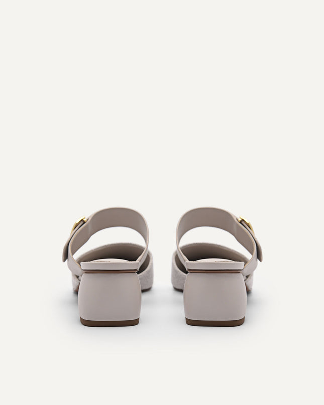 Yasmin Linen Heel Mules