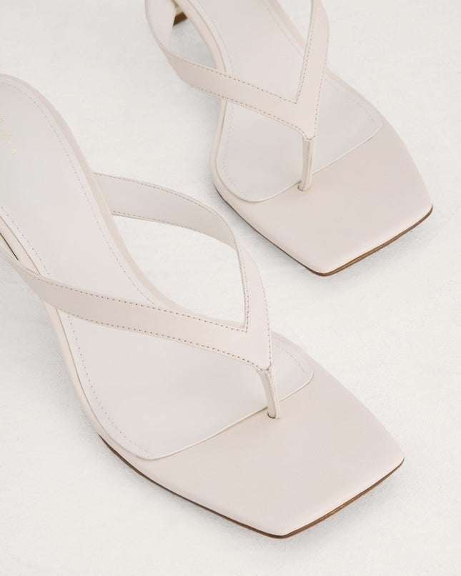 Square Toe Thong Heeled Sandals
