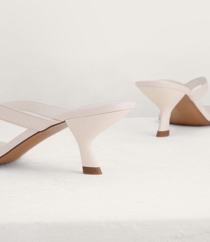 Square Toe Thong Heeled Sandals