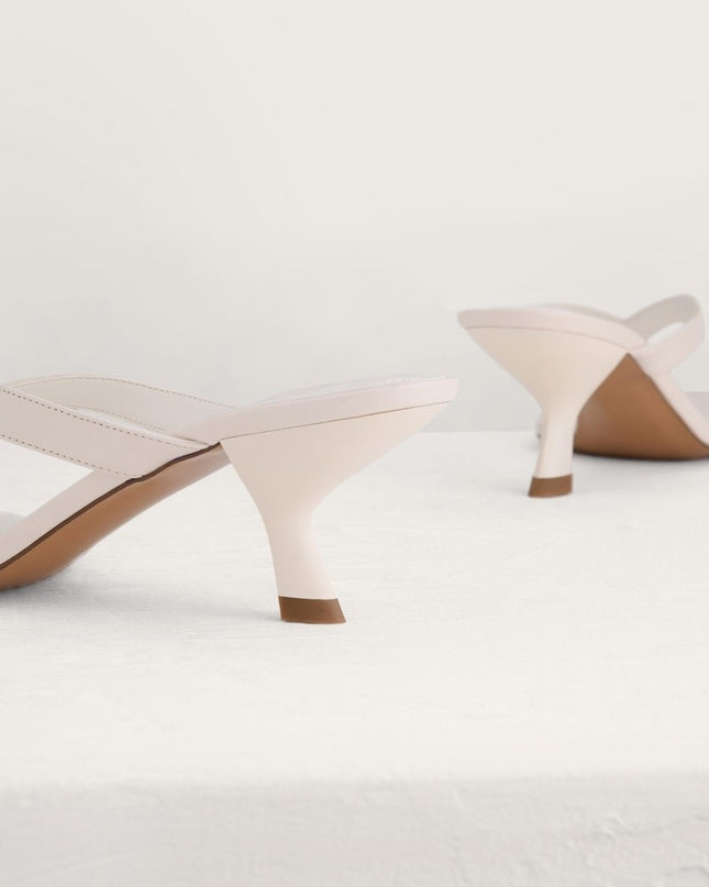 Square Toe Thong Heeled Sandals